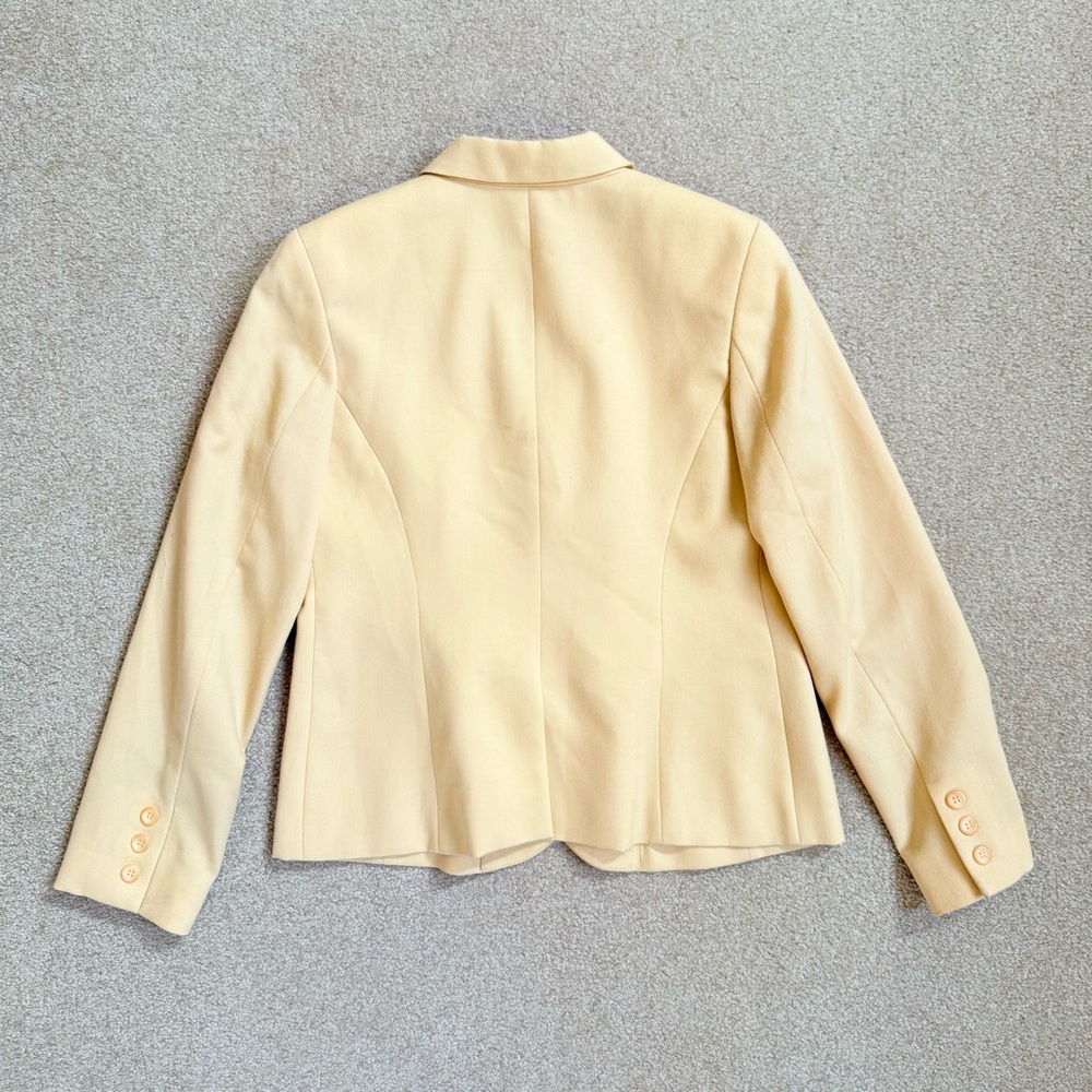 Vintage Pendleton Peak Lapel Butter Yellow Blazer Suit Jacket Size 8 Petite Wool - Picture 2 of 8